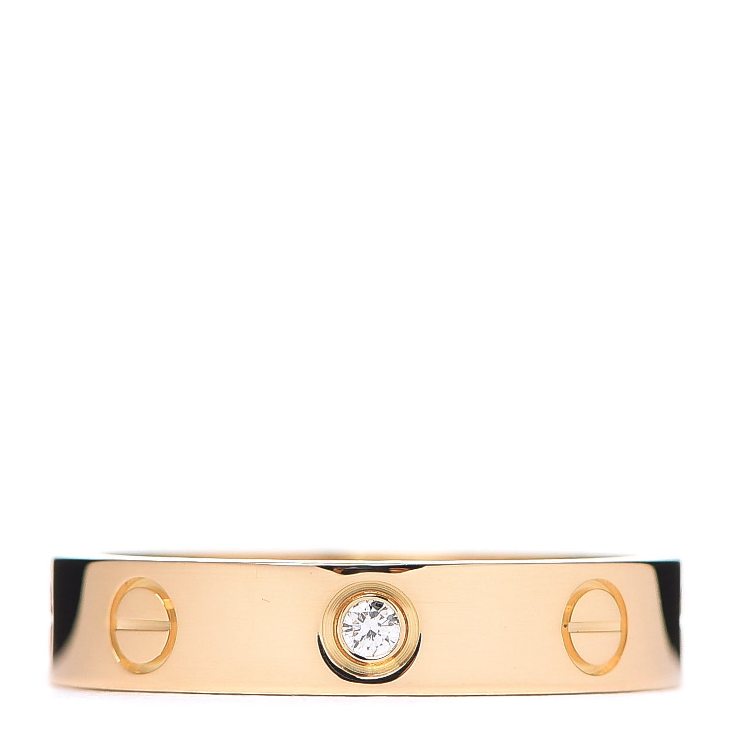 18K Yellow Gold Diamond 4mm LOVE Wedding Band Ring 52 6