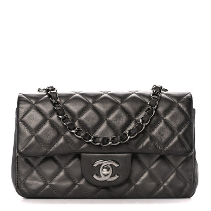 Chanel Metallic Calfskin Quilted Mini Rectangular Flap Grey 1 of 11