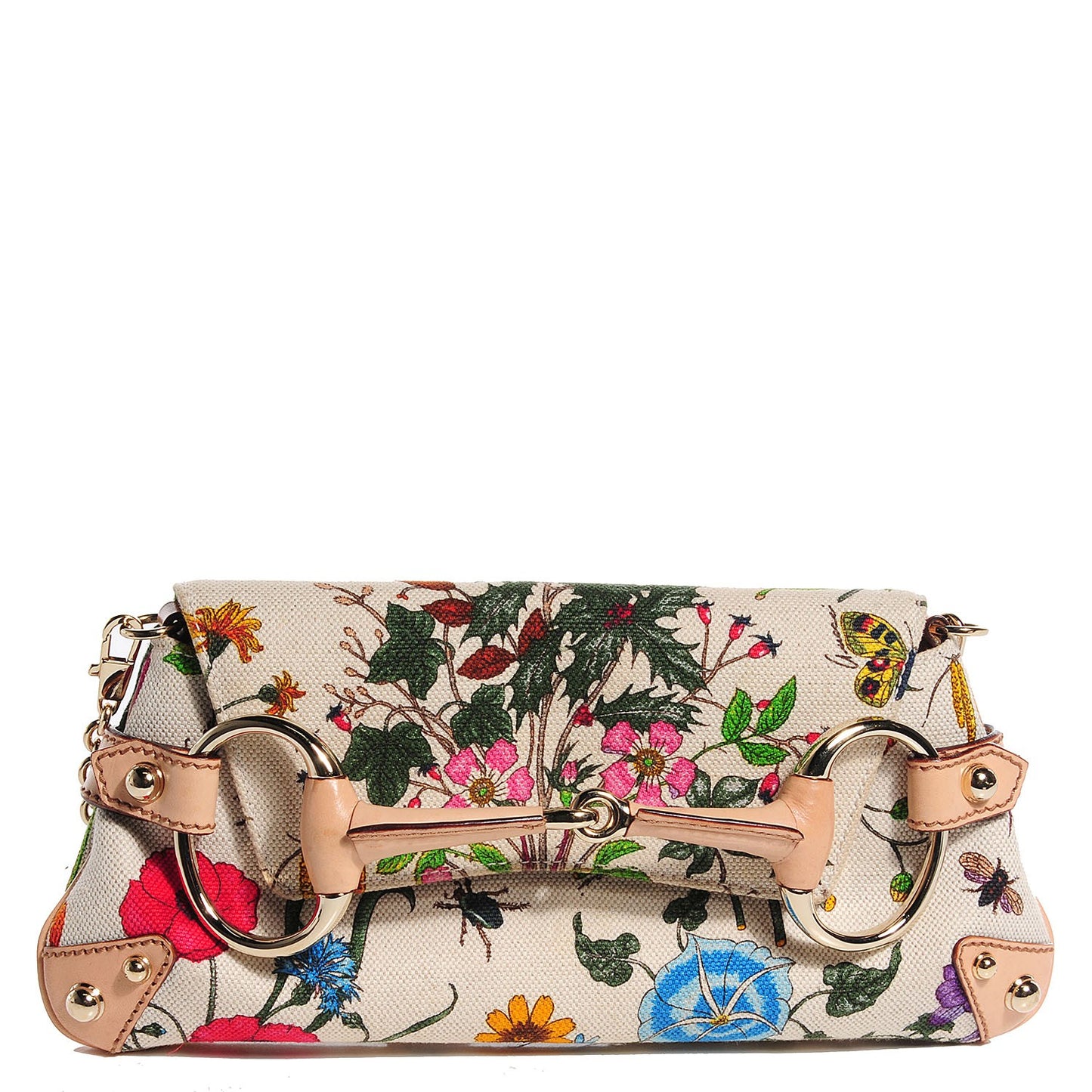 Canvas Flora Floral Horsebit Clutch