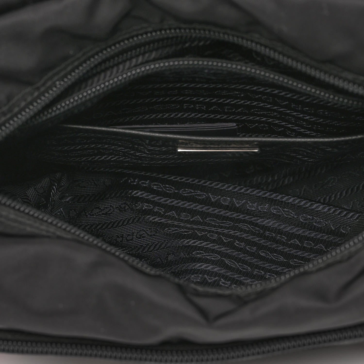 Prada Nylon New Vela Studded Messenger Bag Black Rosa Fluo 4 of 8