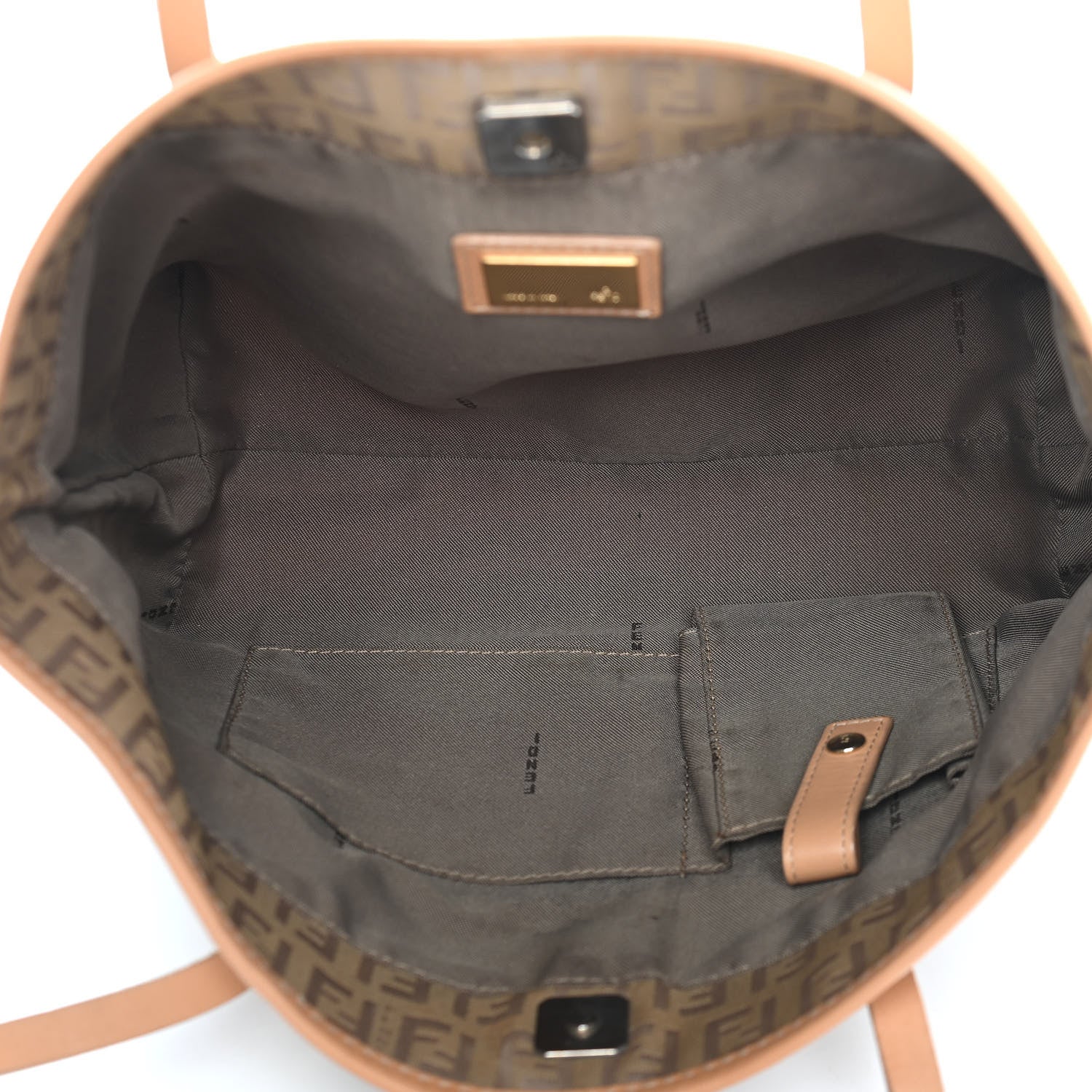 Fendi Zucchino Small Roll Tote Beige 5 of 9