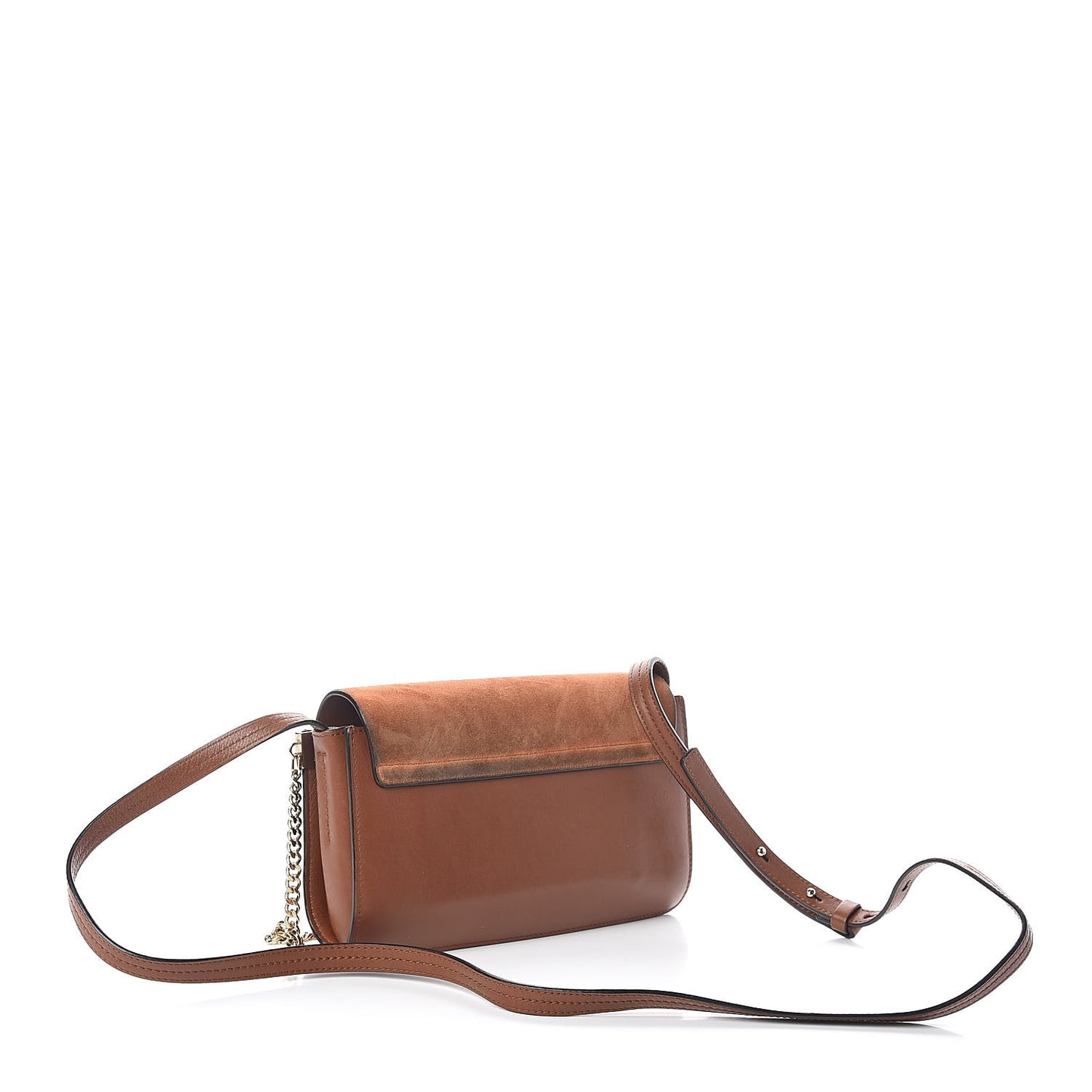 Suede Calfskin Small Faye Shoulder Bag Tobacco