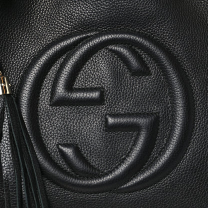 Gucci Pebbled Calfskin Medium Soho Chain Shoulder Bag Black 8 of 10