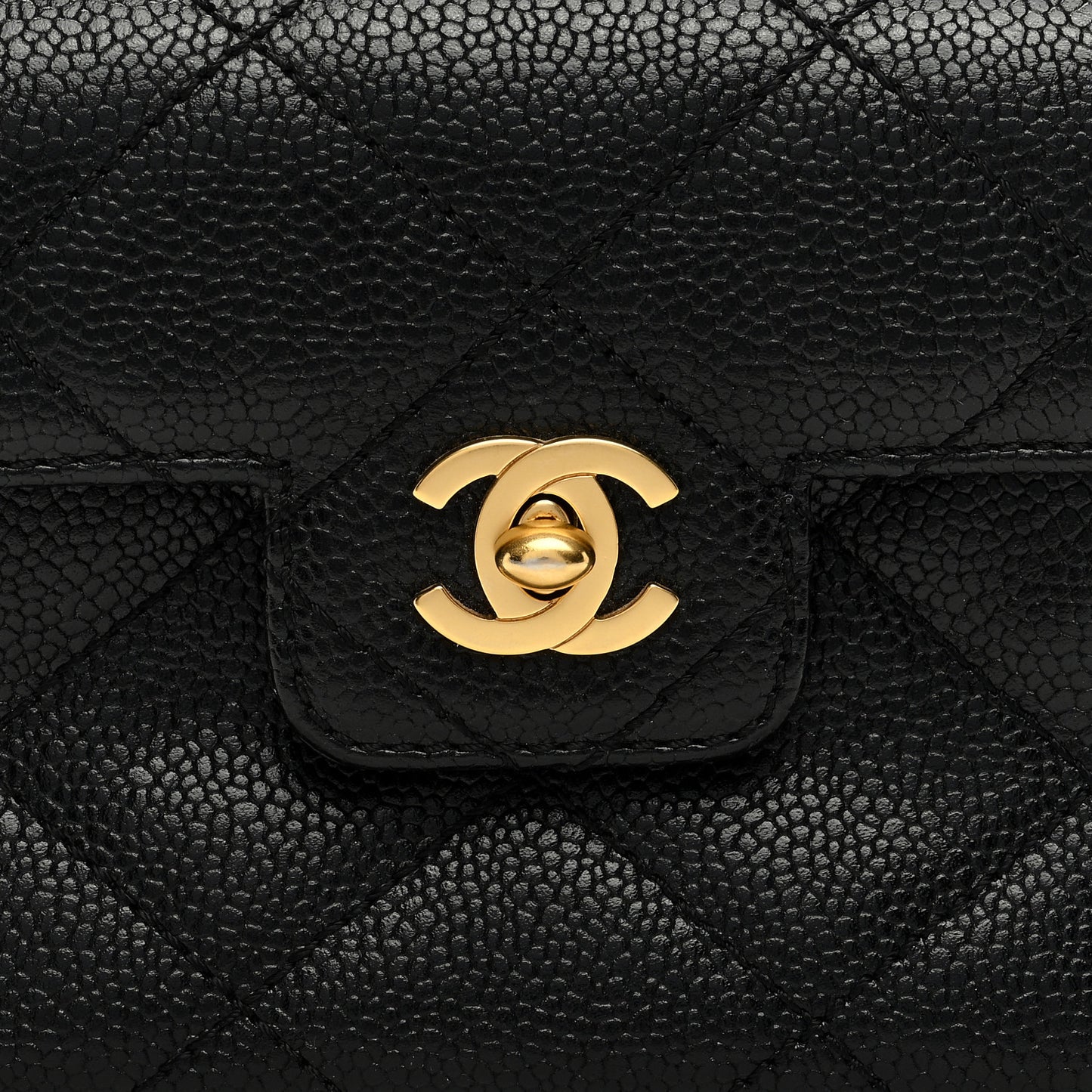 Caviar Quilted Mini Flap Black