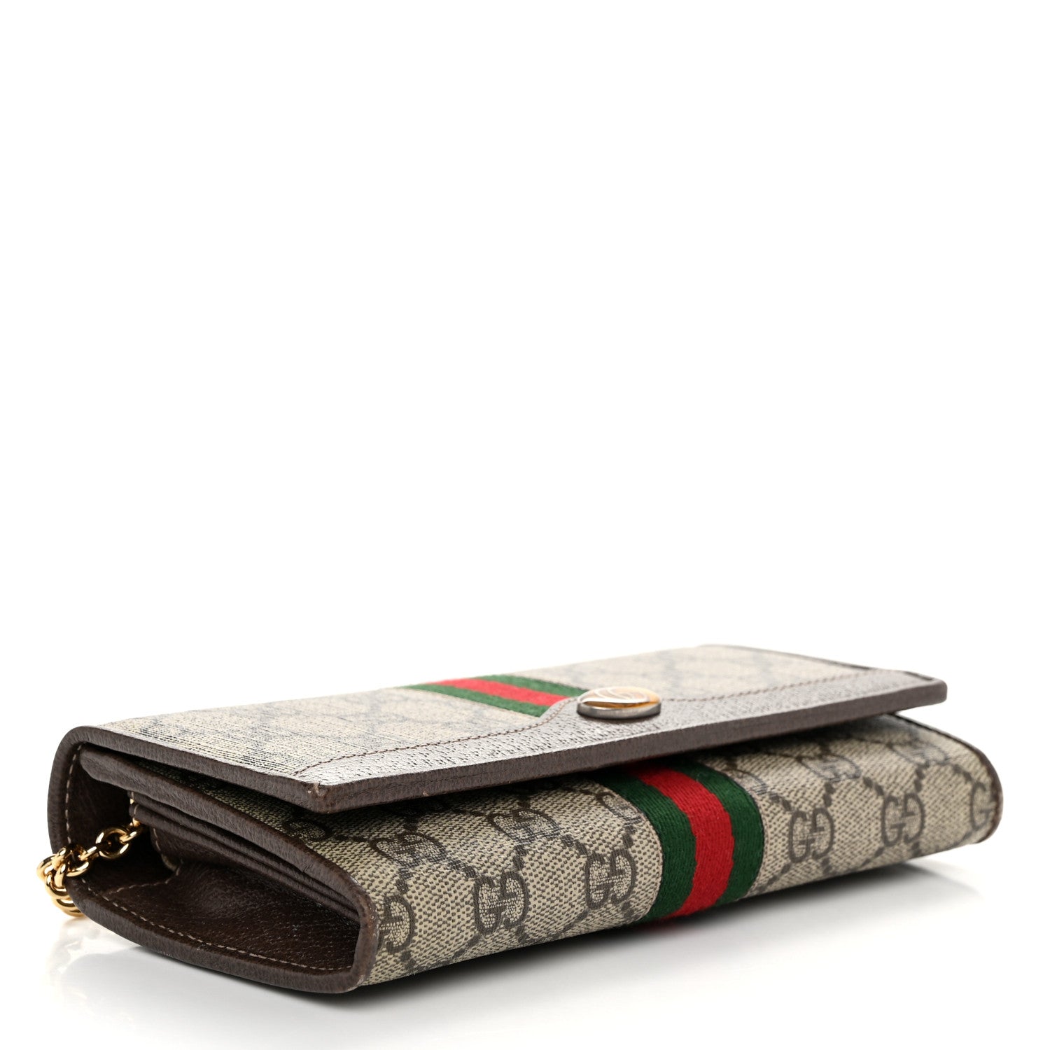 Gucci GG Supreme Monogram Web Ophidia Wallet On Chain Brown 4 of 11