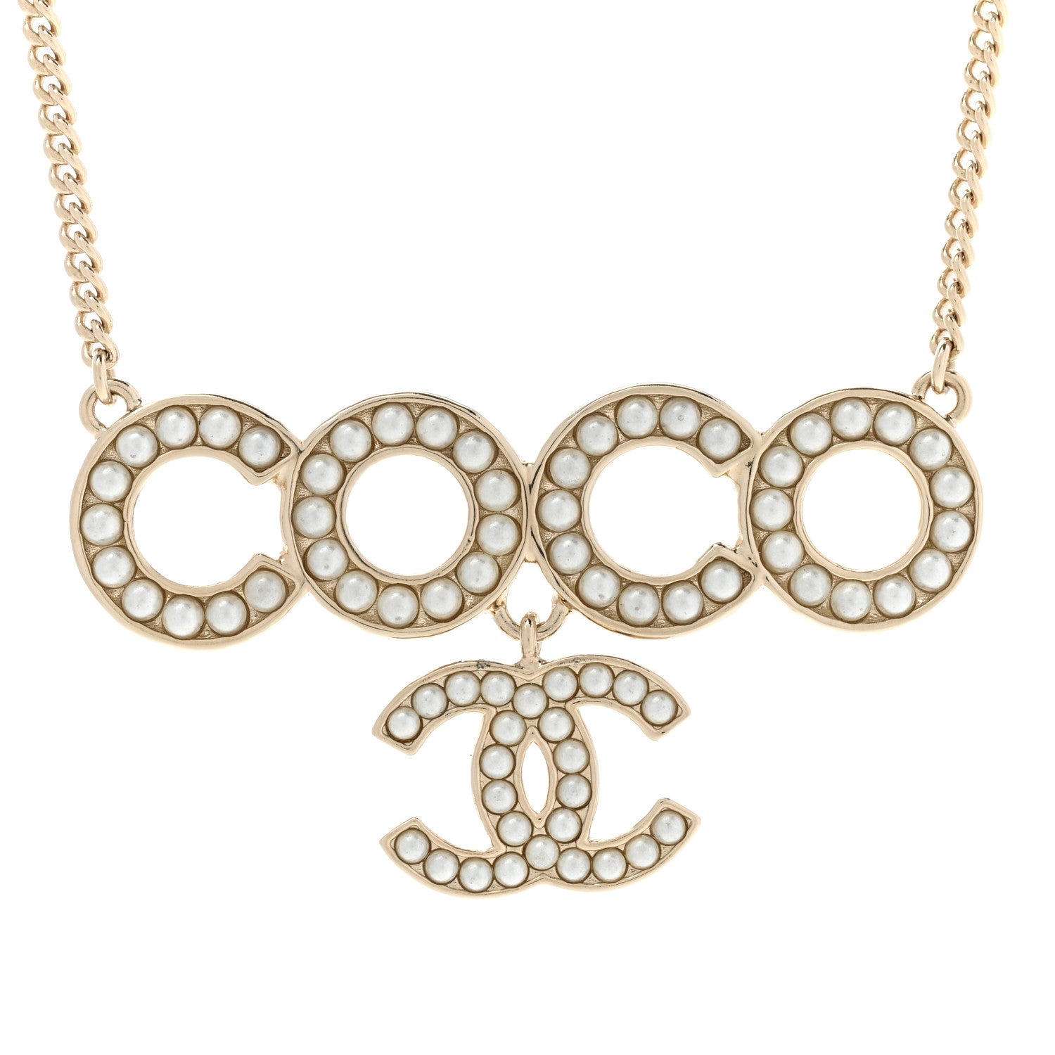 Chanel Pearl Coco Necklace Gold 4 of 6