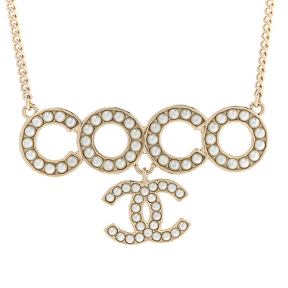 Chanel Pearl Coco Necklace Gold 4 of 6