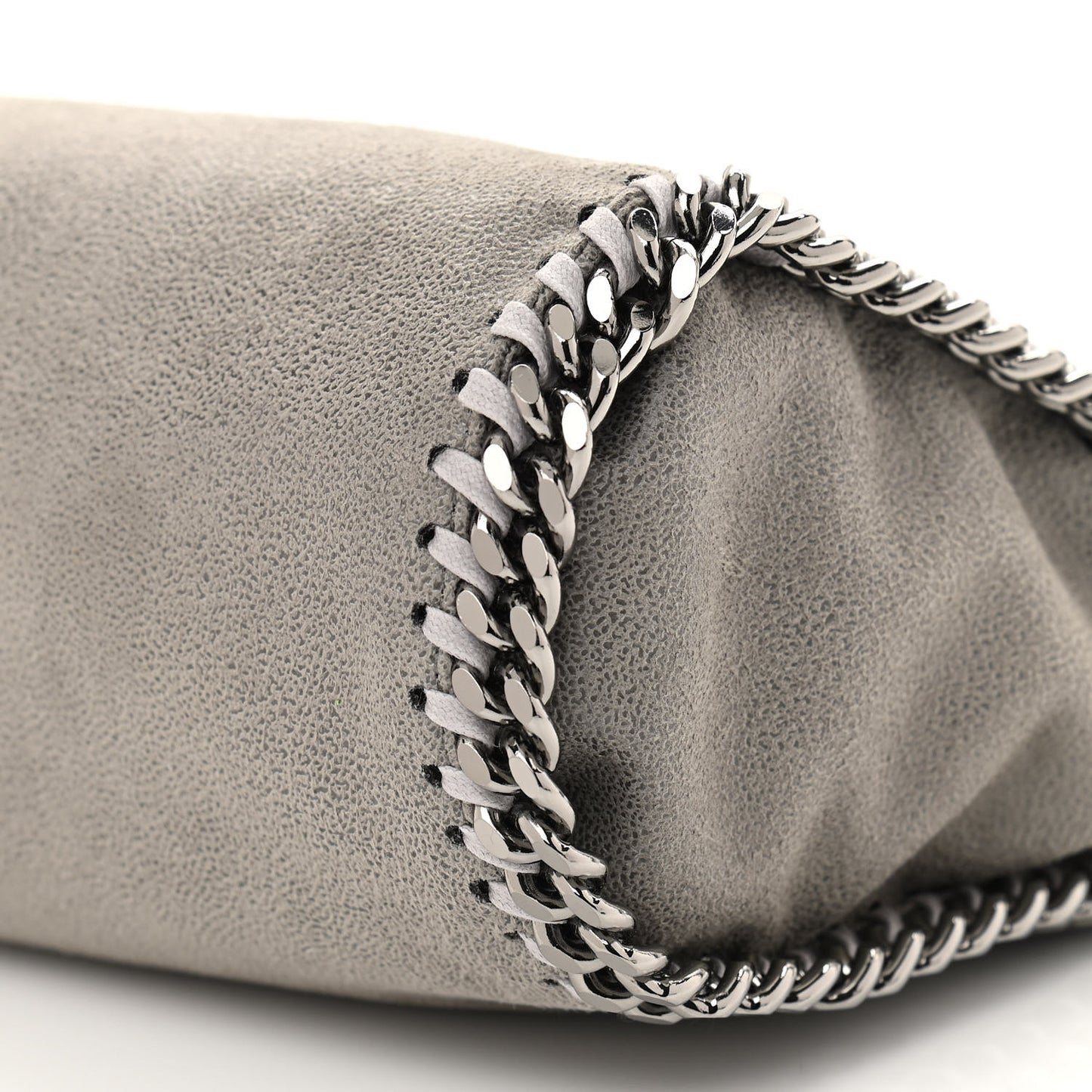 Shaggy Deer Mini Falabella Fold Over Tote Light Grey