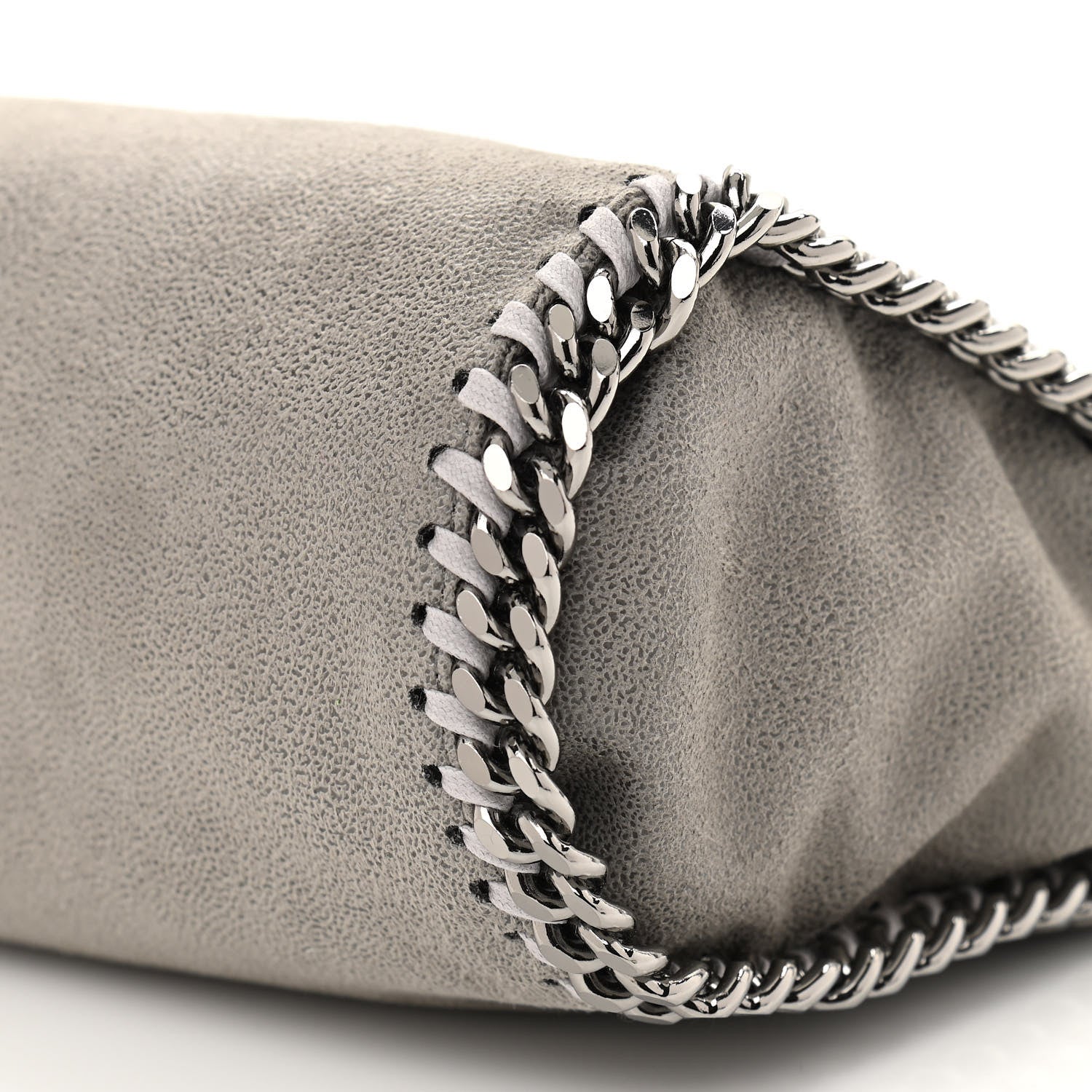 Stella McCartney Shaggy Deer Mini Falabella Fold Over Tote Light Grey 10 of 10