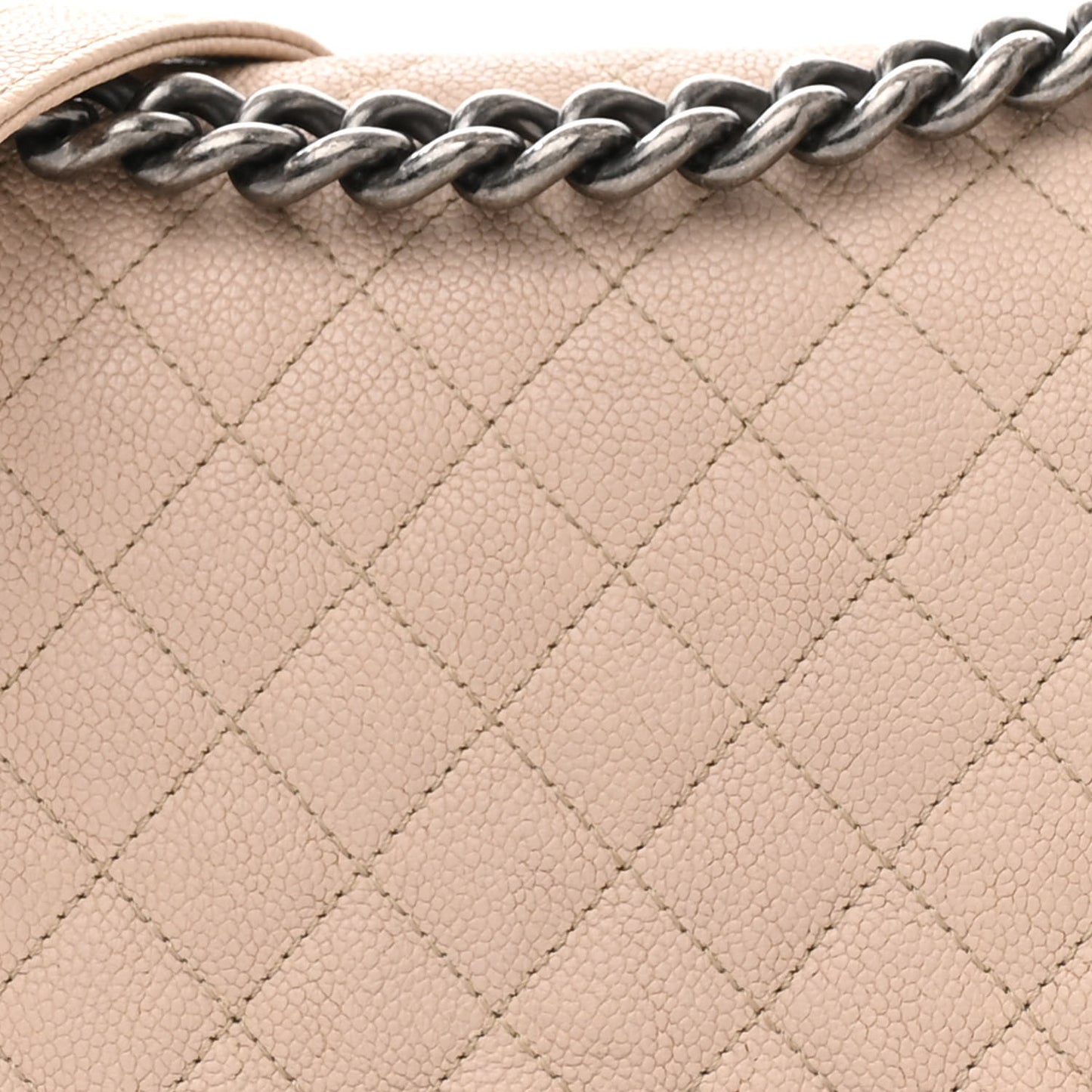 Caviar Quilted Medium Boy Flap Beige