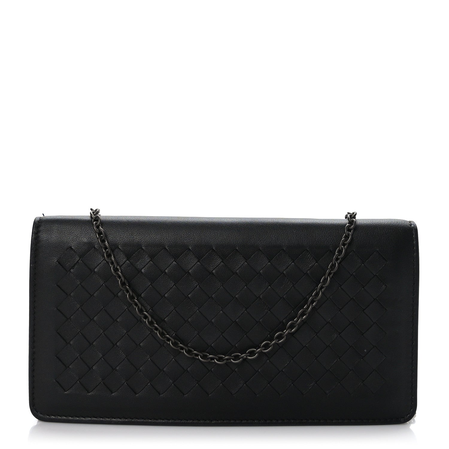 Bottega Veneta Nappa Intrecciato Continental Wallet on Chain Black 1 of 10