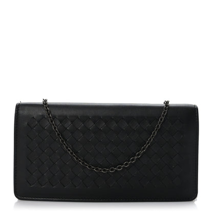 Bottega Veneta Nappa Intrecciato Continental Wallet on Chain Black 1 of 10