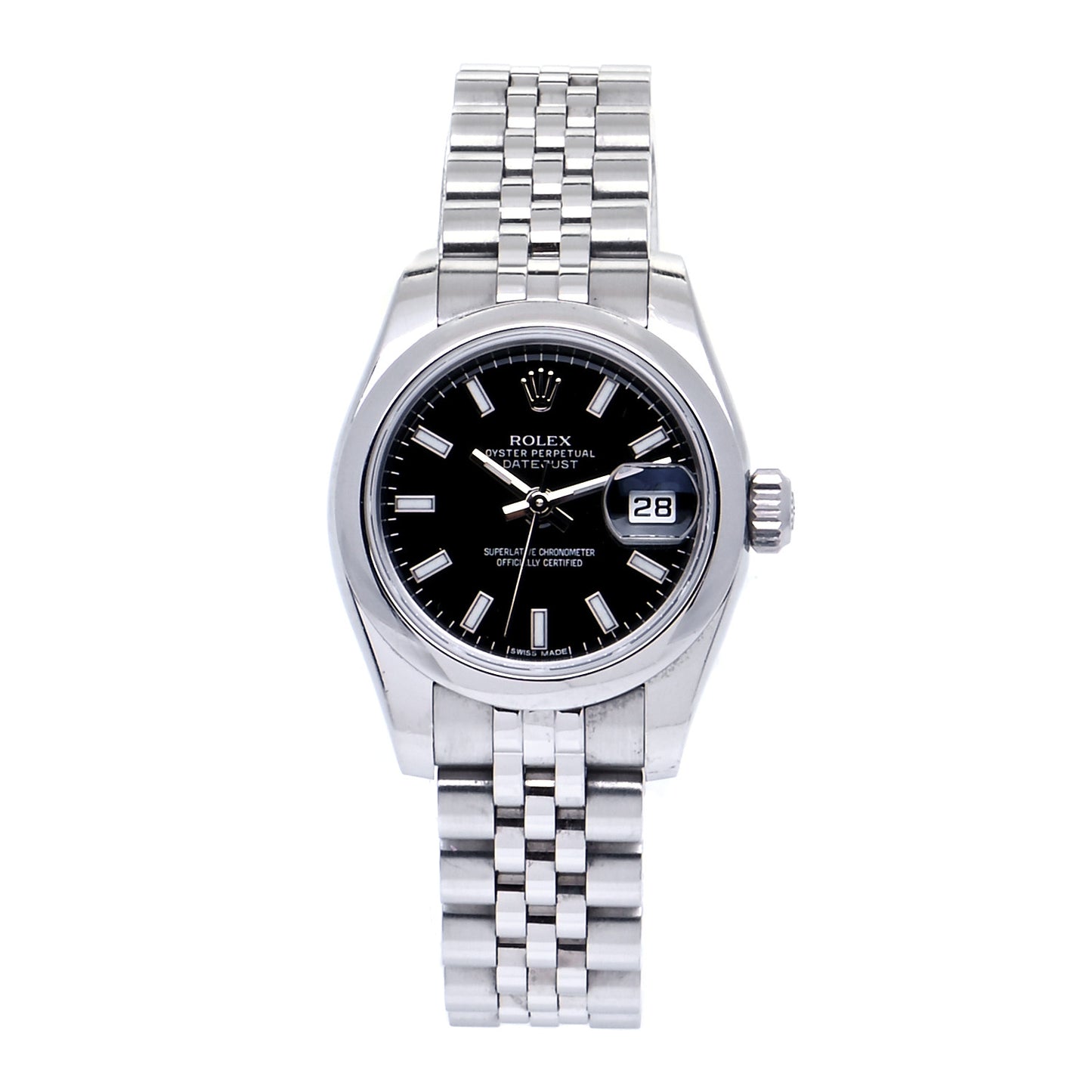Stainless Steel 26mm Oyster Perpetual Datejust Watch Black 179160
