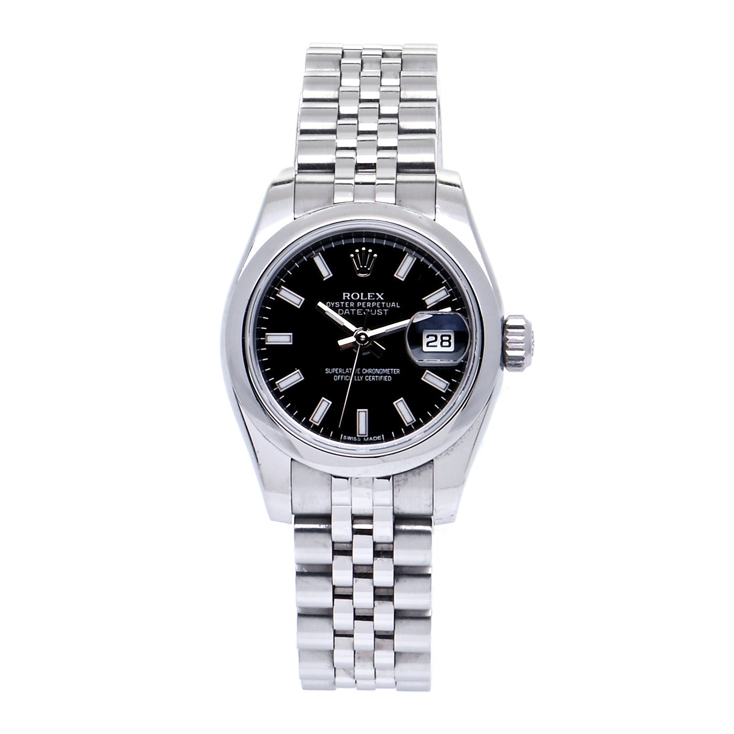 Rolex Stainless Steel 26mm Oyster Perpetual Datejust Watch Black 179160 1 of 6