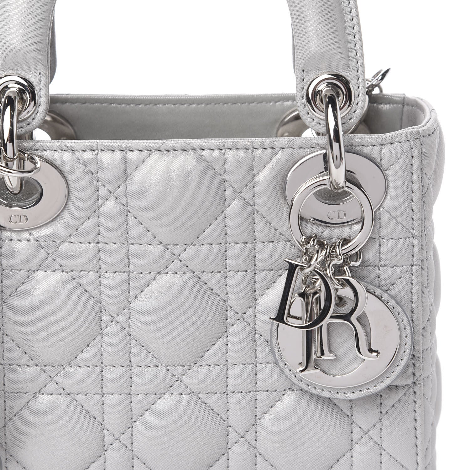 Christian Dior Lambskin Cannage Mini Lady Dior Grey 12 of 12