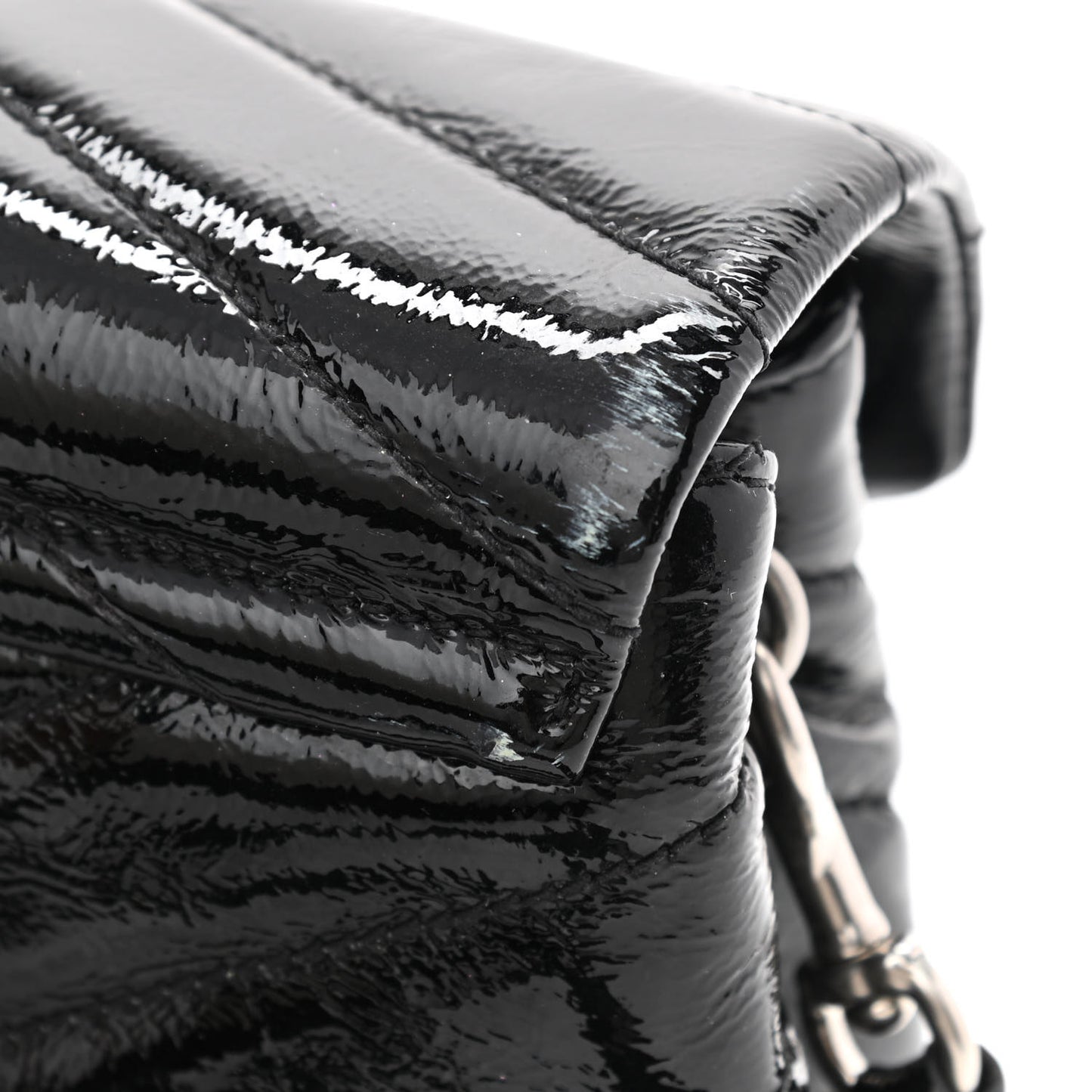Patent Y Quilted Monogram Toy Loulou Crossbody Bag Black