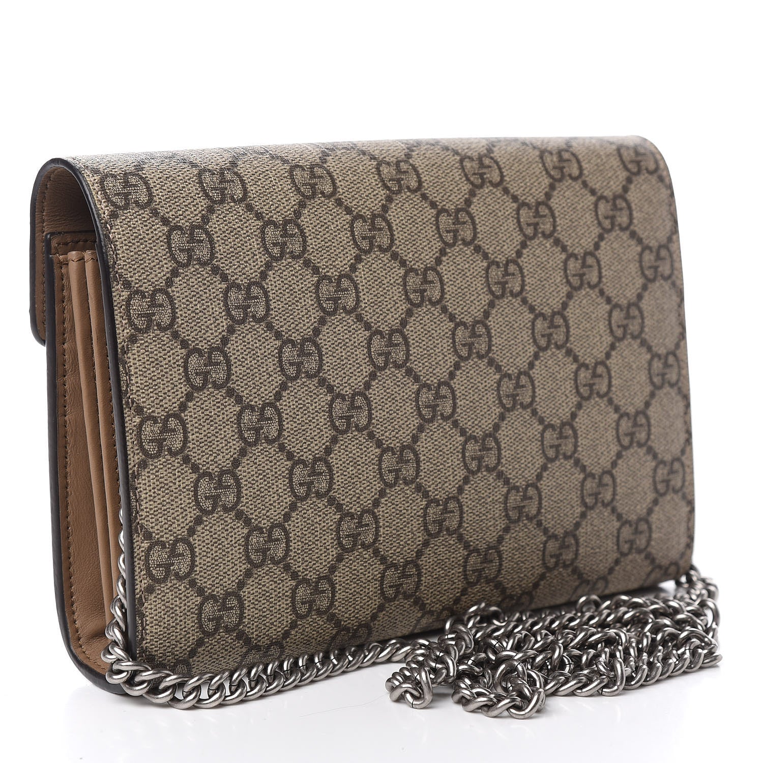 Gucci GG Supreme Monogram Mini Dionysus Chain Wallet Beige Taupe 2 of 9