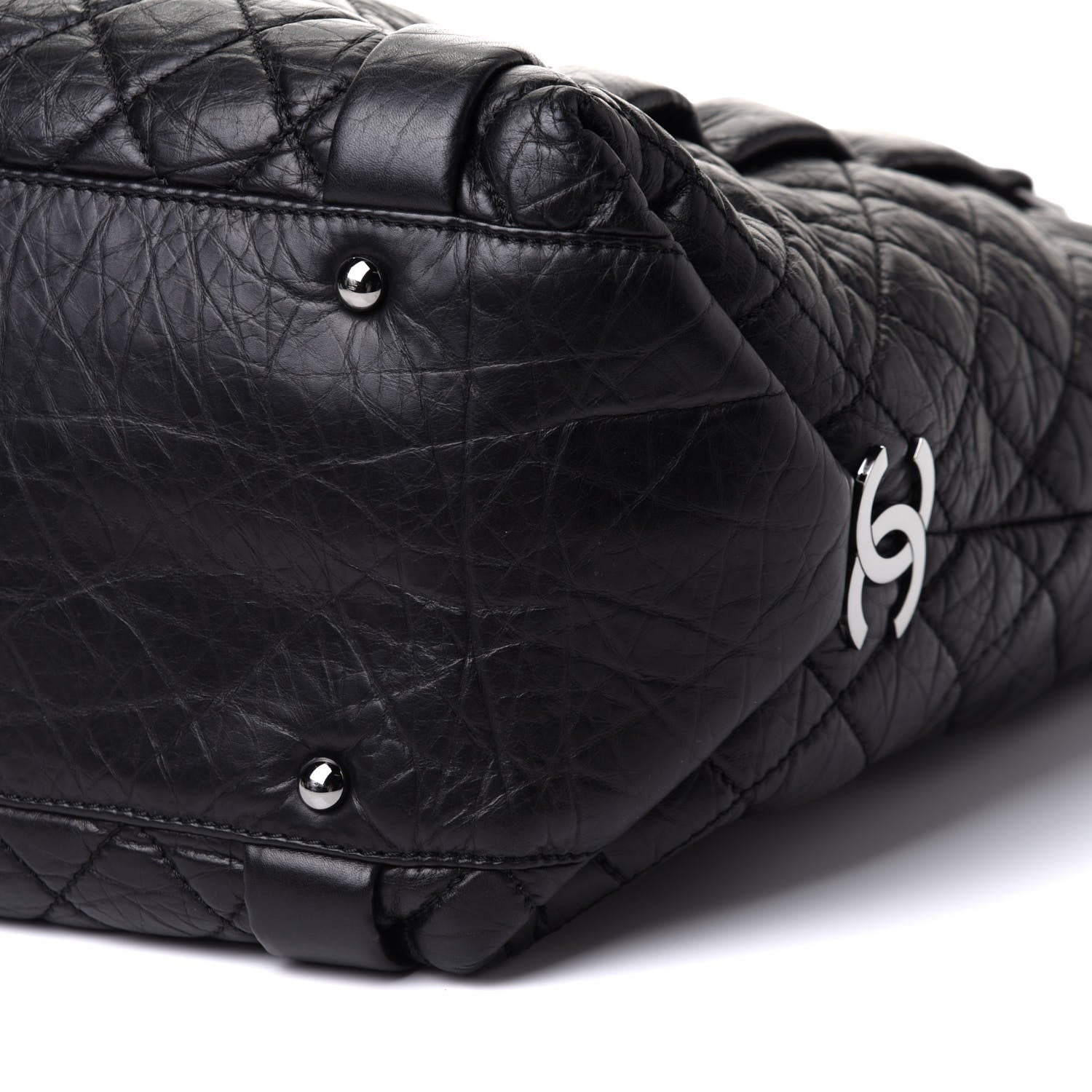 Chanel Distressed Lambskin Vintage Ligne Lady Braid Tote Black 9 of 9