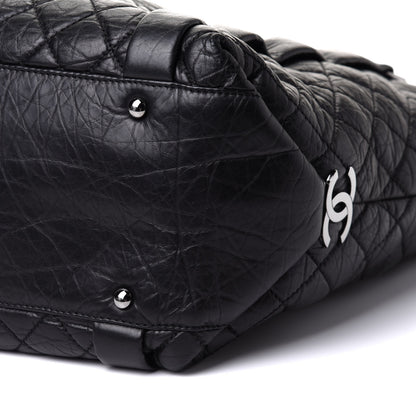 Chanel Distressed Lambskin Vintage Ligne Lady Braid Tote Black 9 of 9