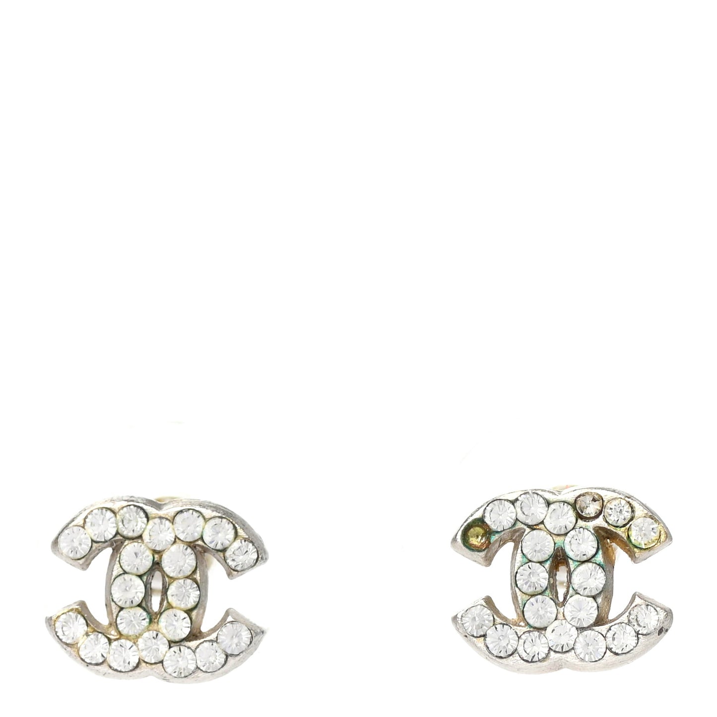 Crystal CC Earrings Silver