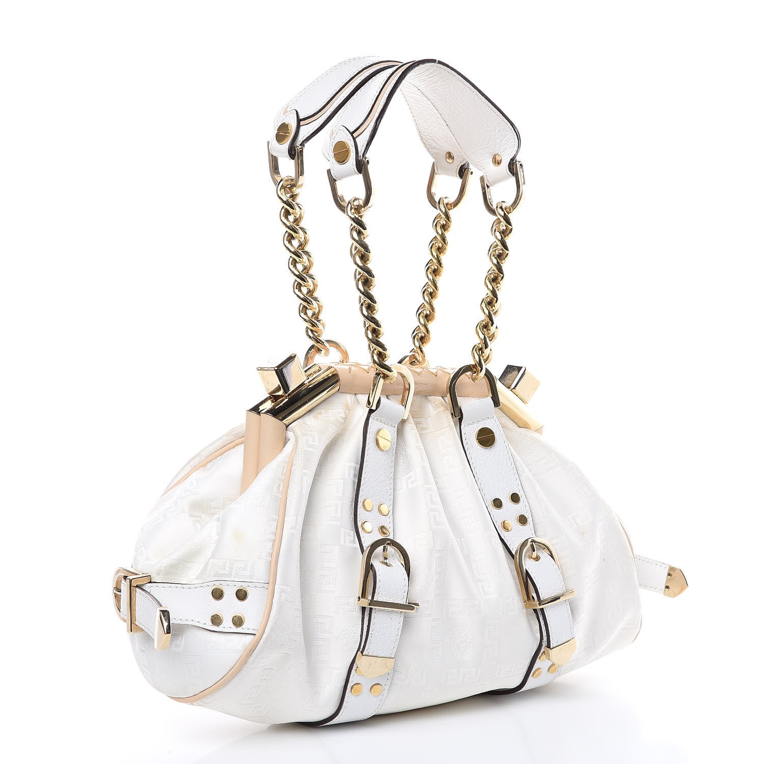 Versace Satin Chain Satchel White 3 of 16