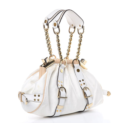 Versace Satin Chain Satchel White 3 of 16