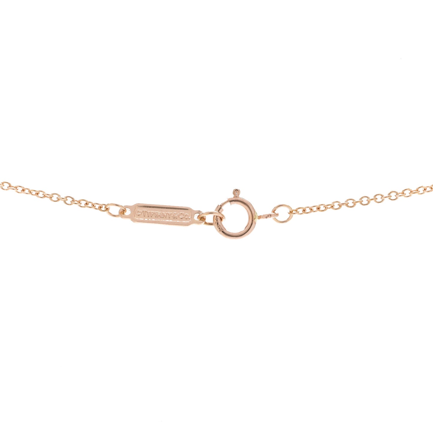 18K Rose Gold Diamond Fleur de Lis Key Bar Pendant Necklace