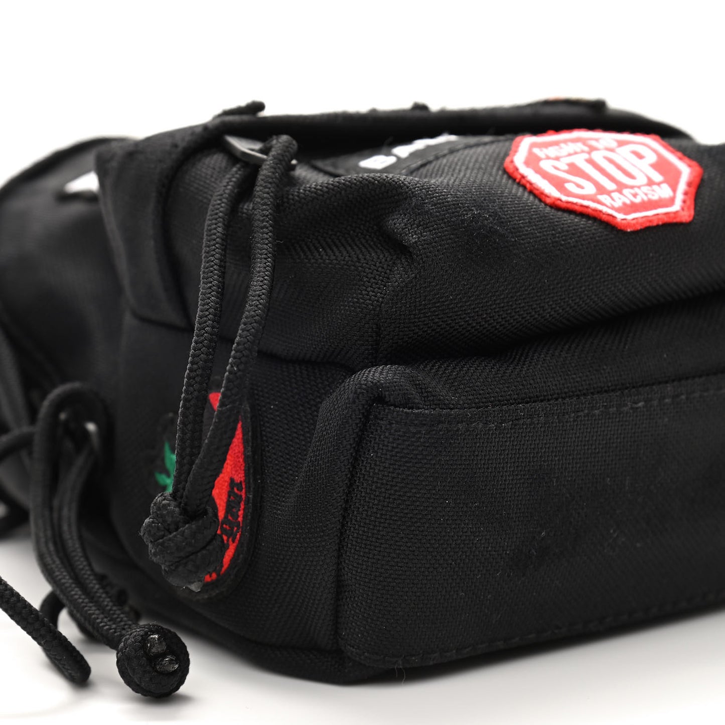 Recycled Casual Nylon Patches Mini Explorer Crossbody Backpack Black