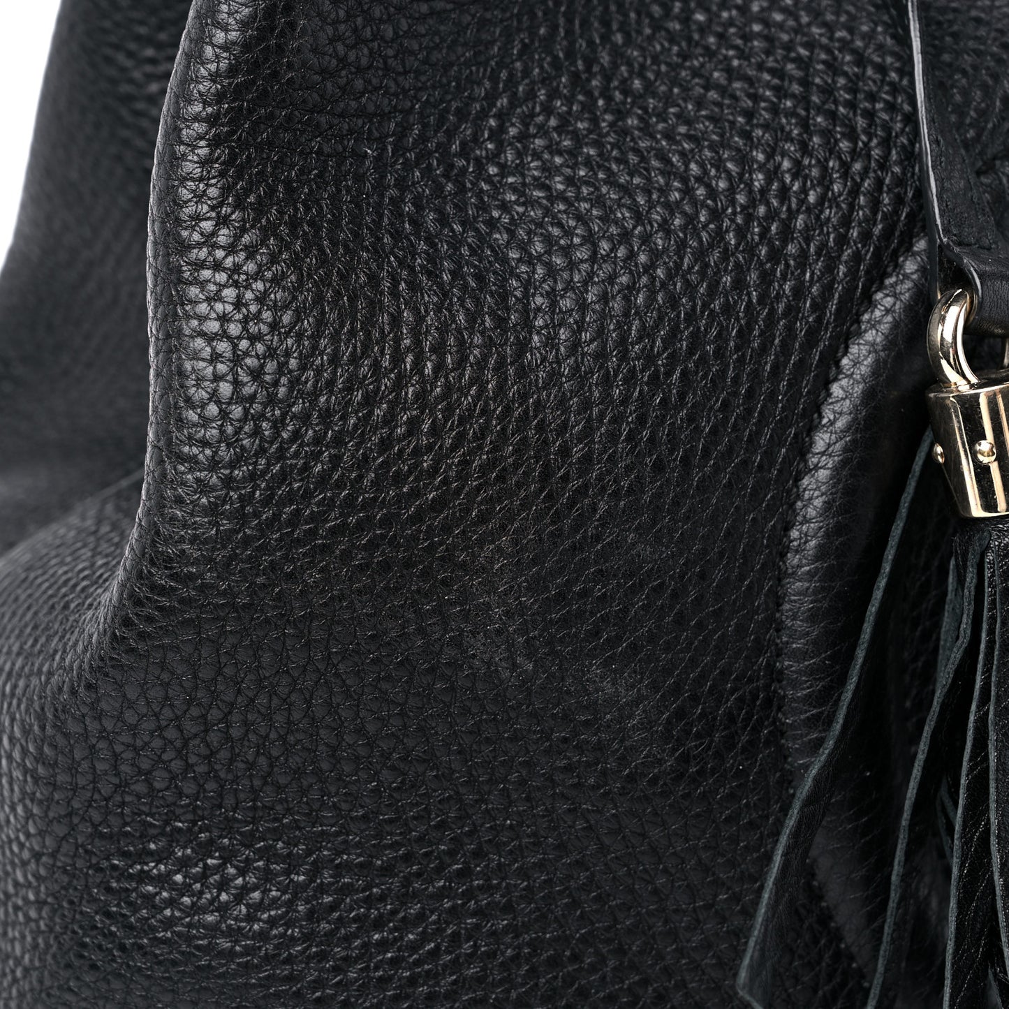 Pebbled Calfskin Medium Soho Chain Shoulder Bag Black
