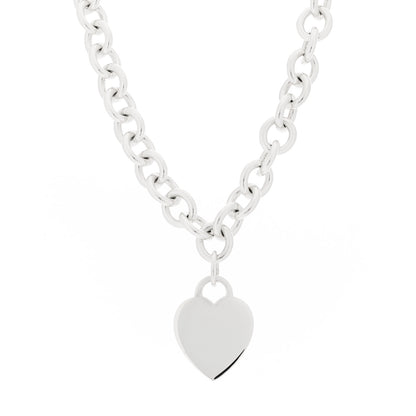 Tiffany Sterling Silver Heart Tag Pendant Necklace 1 of 6