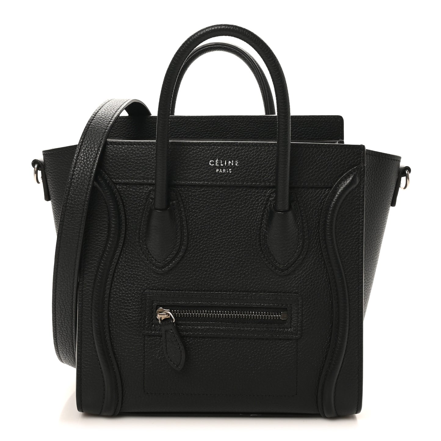 Drummed Calfskin Nano Luggage Black