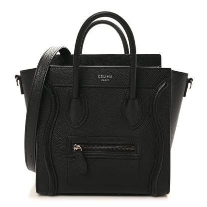 Celine Drummed Calfskin Nano Luggage Black 1 of 10