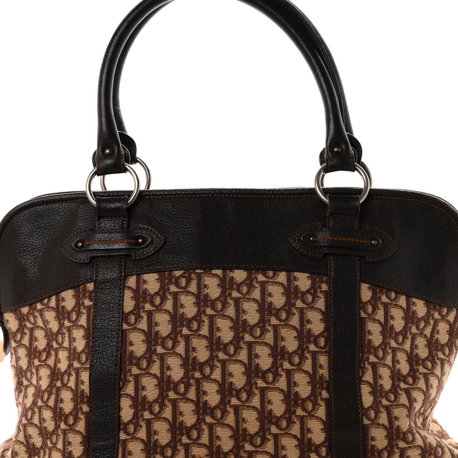Christian Dior Monogram Traveler Satchel Brown 8 of 10