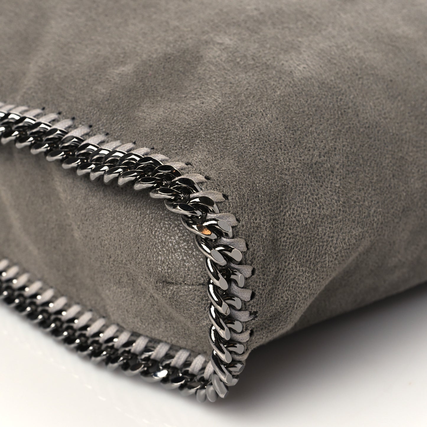 Shaggy Deer Small Falabella Fold Over Tote Light Grey