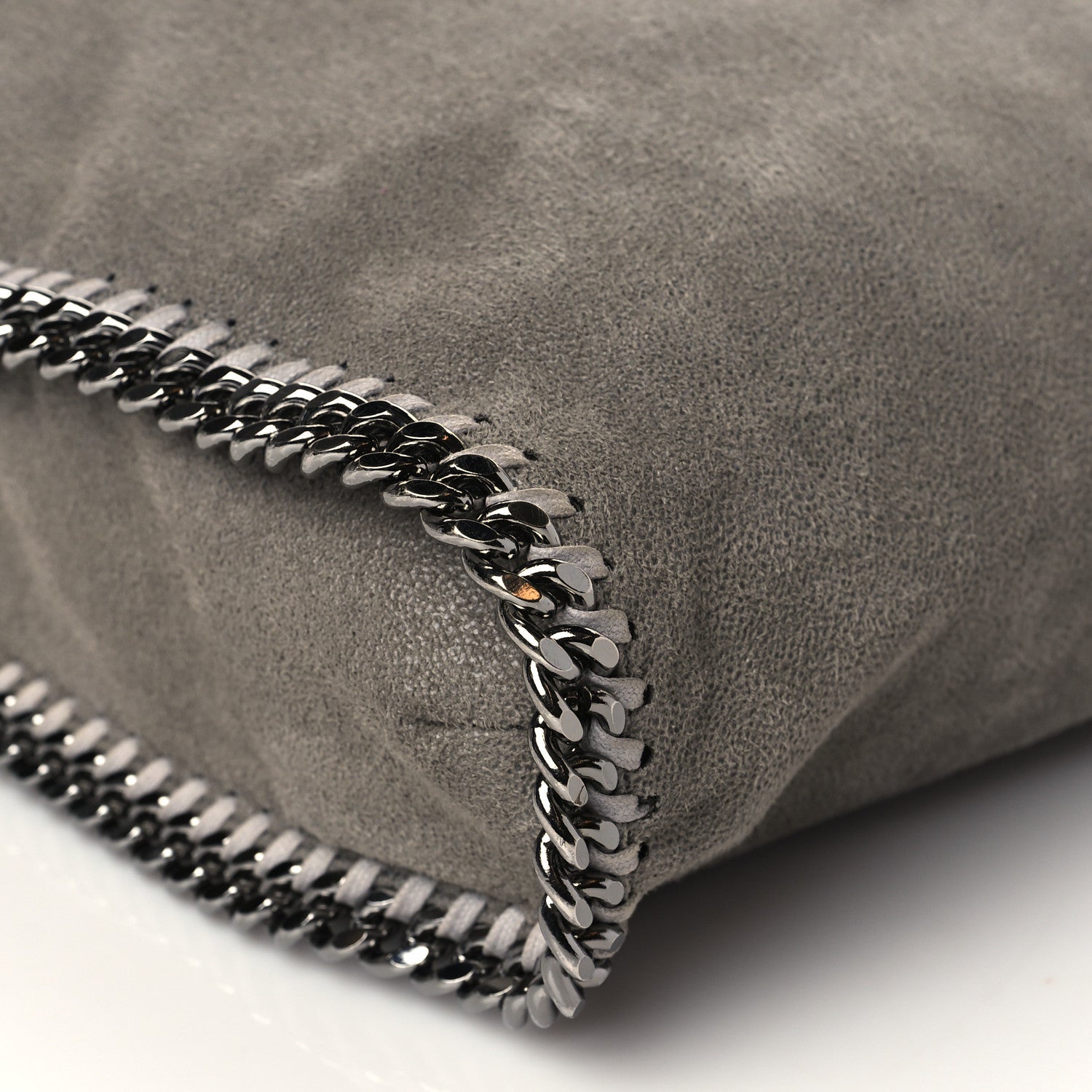 Stella McCartney Shaggy Deer Small Falabella Fold Over Tote Light Grey 8 of 9