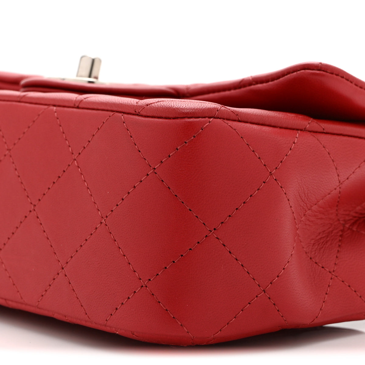 Chanel Lambskin Quilted Mini Rectangular Flap Dark Red 11 of 11