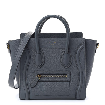 Celine Drummed Calfskin Nano Luggage Kohl 1 of 8