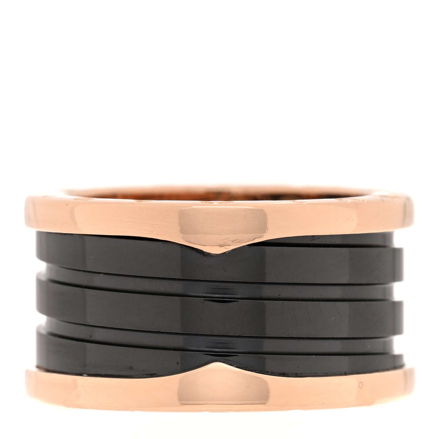 18K Rose Gold Black Ceramic B.Zero1 Four-Band Ring 56 7.5