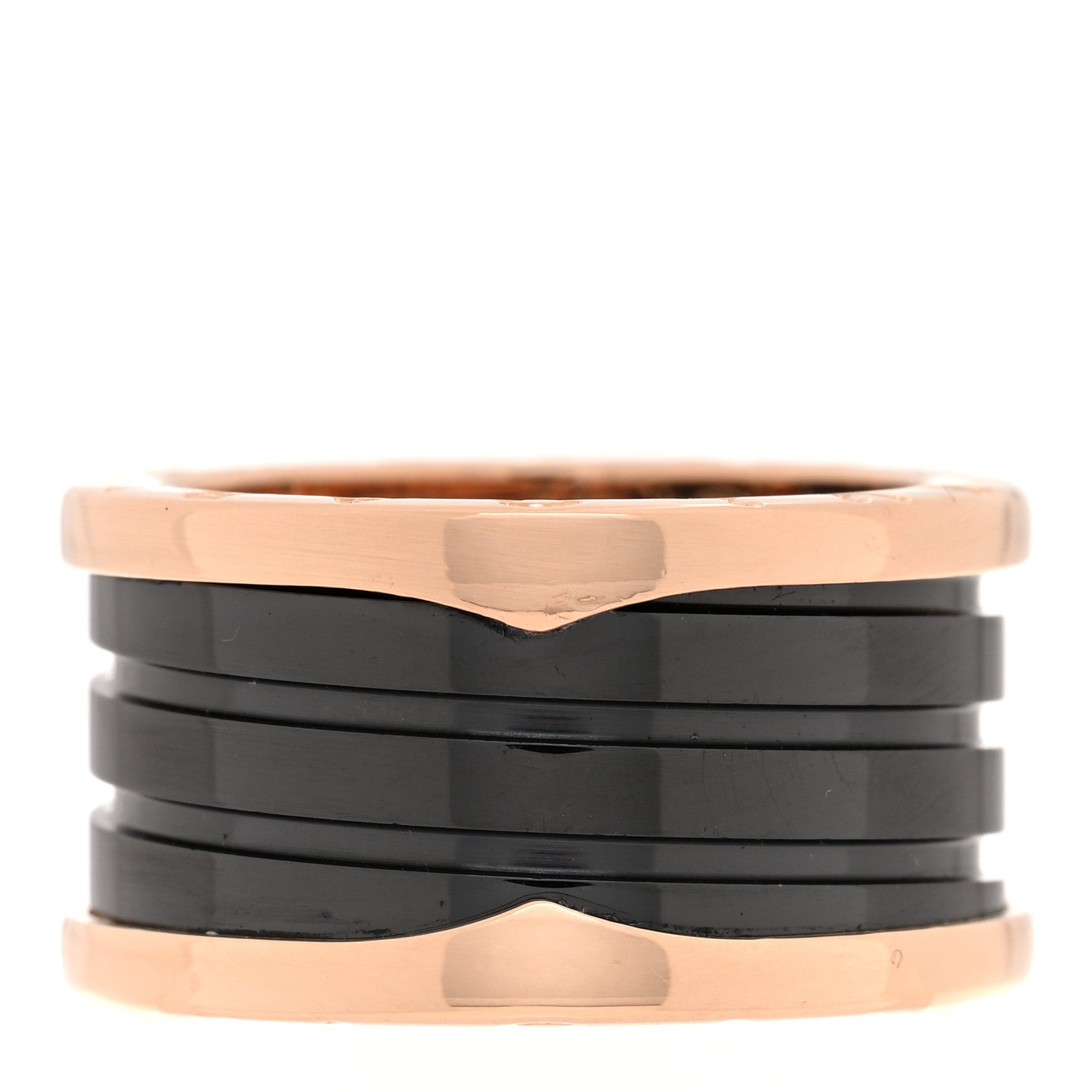 Bulgari 18K Rose Gold Black Ceramic B.Zero1 Four-Band Ring 56 7.5 1 of 6