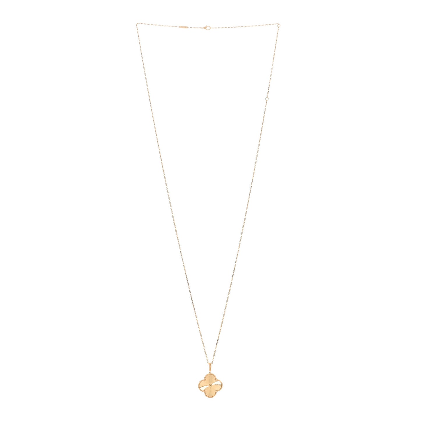 VAN CLEEF & ARPELS 18K Yellow Gold Guilloche Magic Alhambra Long Necklace