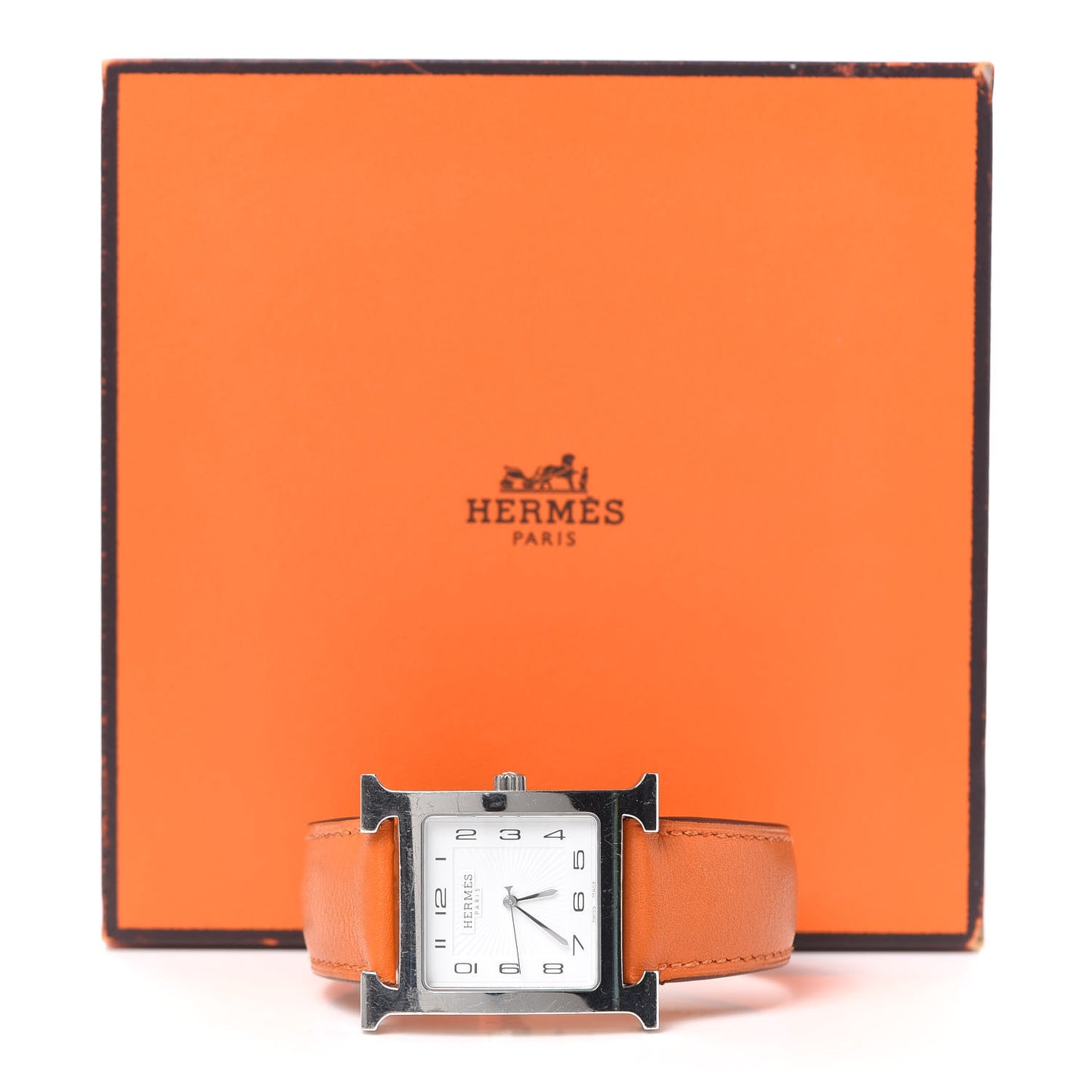 Stainless Steel Swift 30.5mm Heure H Hour Quartz Watch Orange