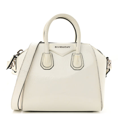 Givenchy Crinkled Patent Calfskin Mini Antigona White 1 of 20