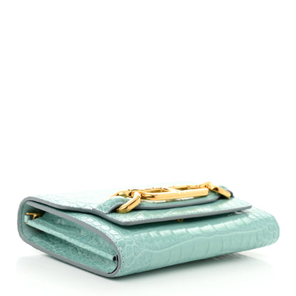 Tom Ford Calfskin Crocodile Embossed Mini Whitney Shoulder Bag Pastel Turquoise 4 of 9