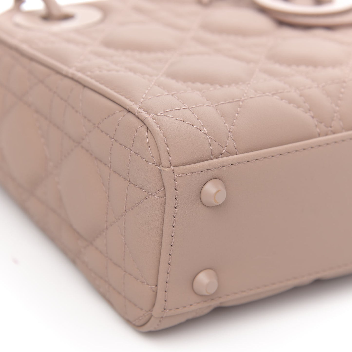 Ultra Matte Calfskin Cannage Mini Lady Dior Light Beige