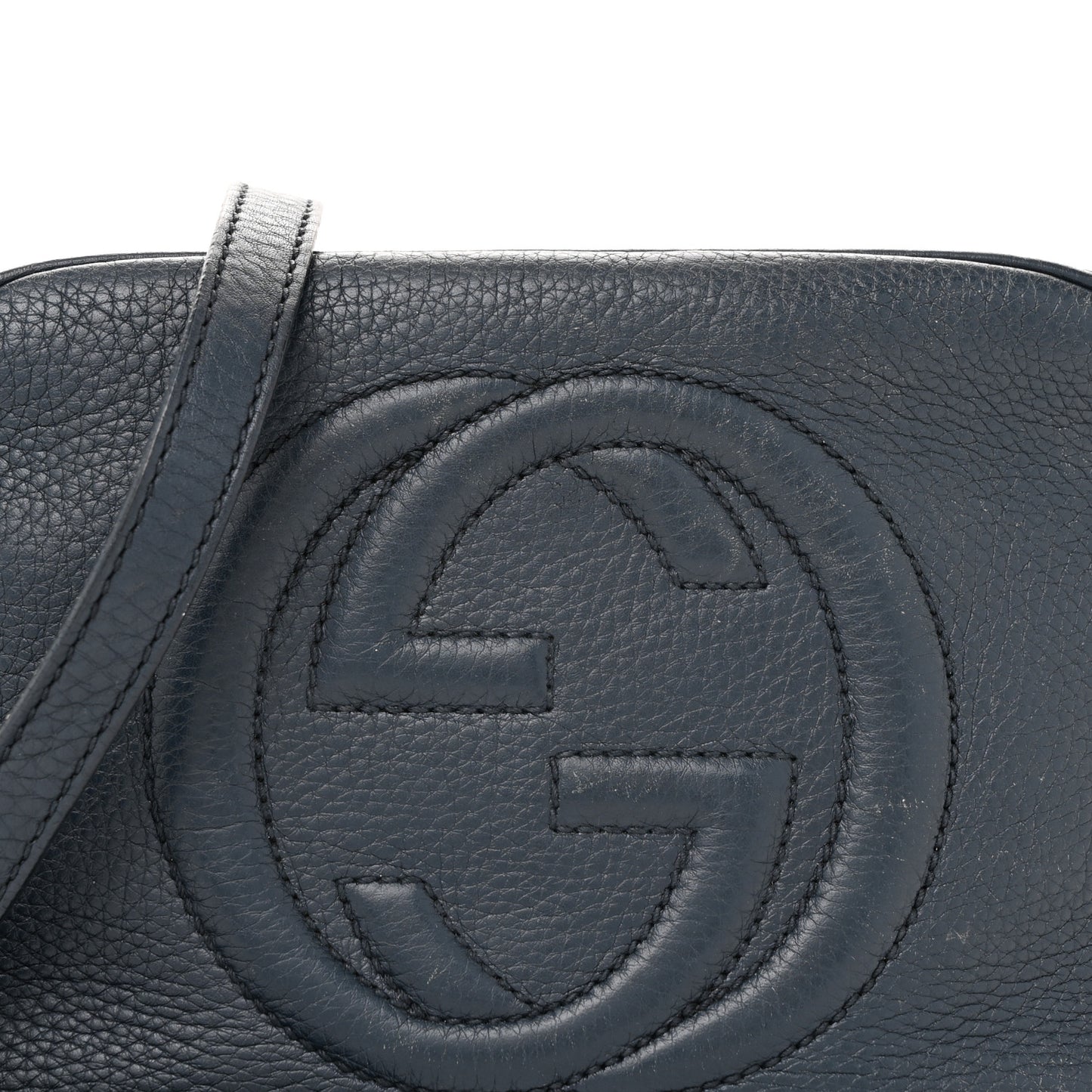 Pebbled Calfskin Small Soho Disco Bag Blue