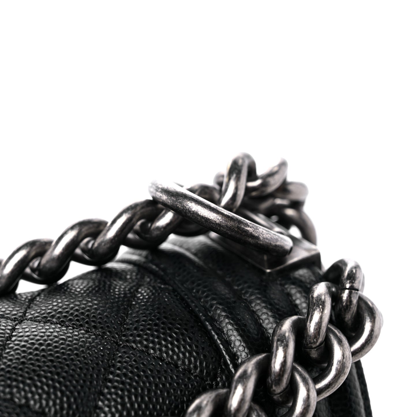 Caviar Quilted Small Boy Flap Black