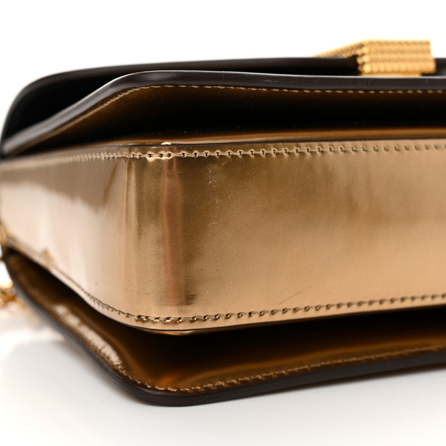 Metallic Calfskin Concerto Bag Gold