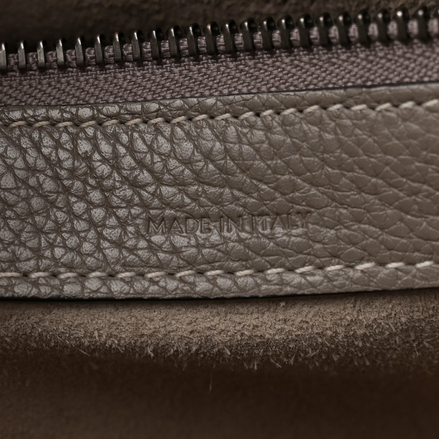 Celine Drummed Calfskin Micro Luggage Souris 7 of 12