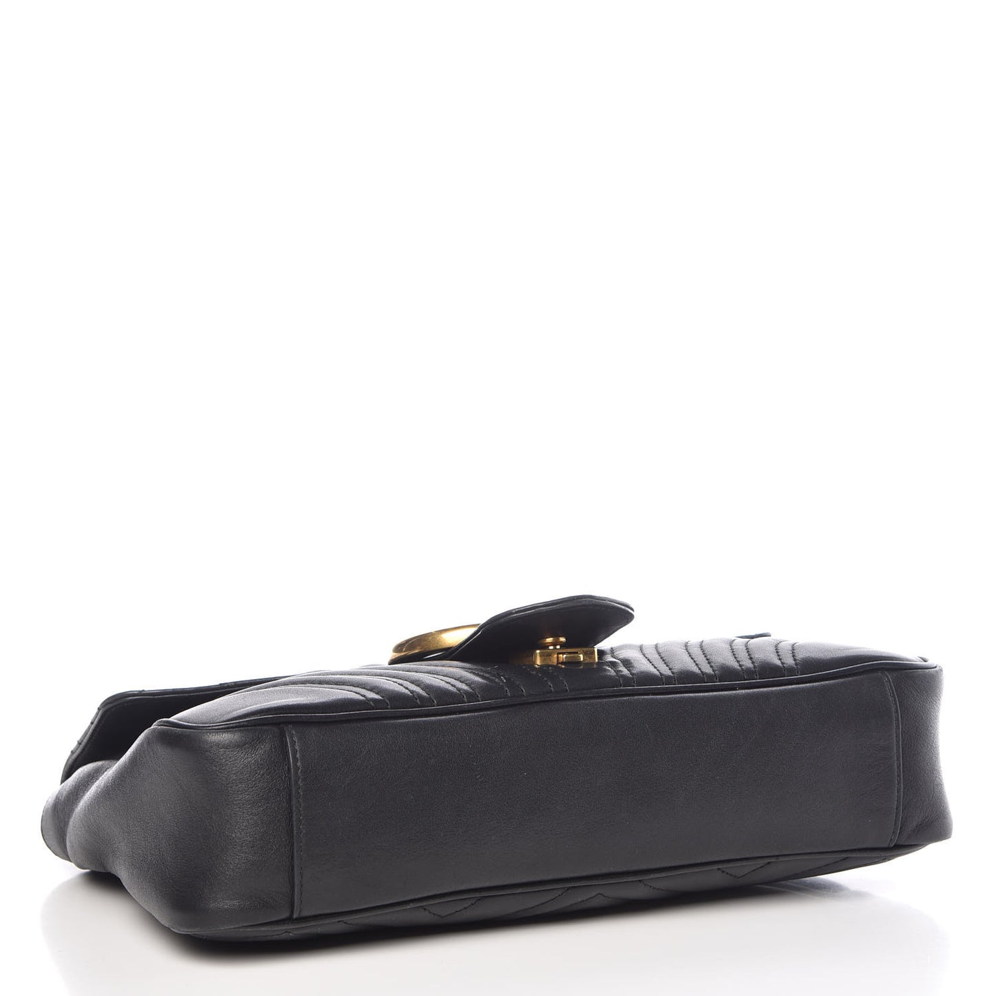 Calfskin Matelasse Medium GG Marmont Shoulder Bag Black