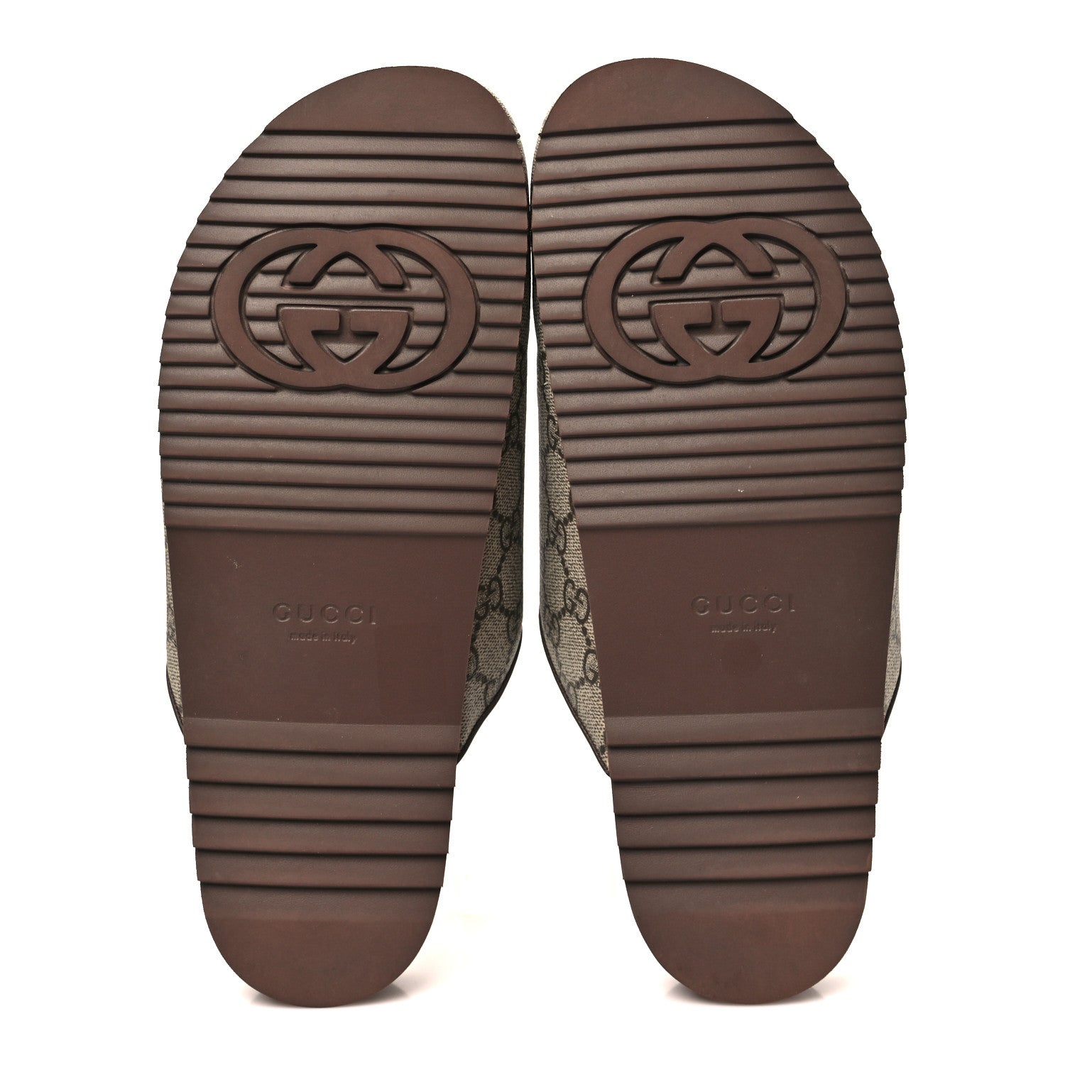 Gucci GG Supreme Monogram Miro Soft Calfskin Womens Horsebit Slippers 40.5 Beige Ebony New Acero 6 of 9